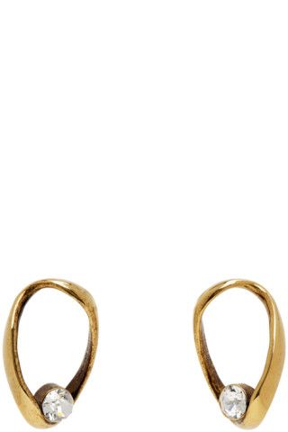 Gold Oval Hoop Earrings | SSENSE