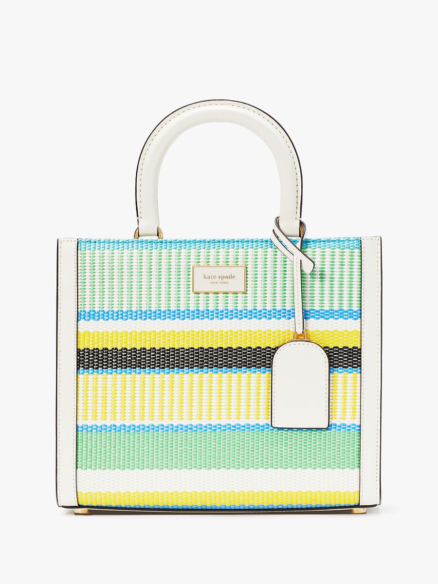 Manhattan Striped Woven Straw Small Tote | Kate Spade (Australia)