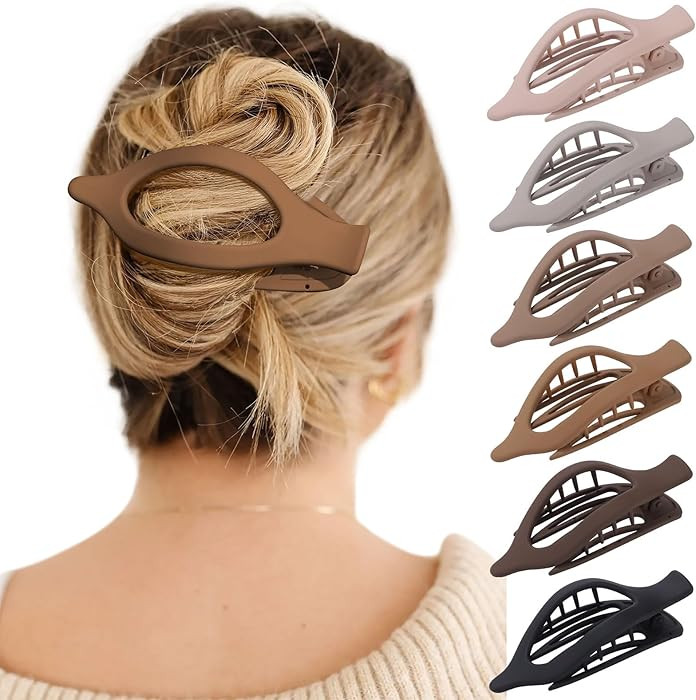 French Concord Hair Clips - 6Pcs Side Slide Volume Clips for Women Girls, Strong Hold No Slip Gri... | Amazon (US)