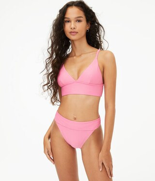 Ribbed Longline Bikini Top | Aeropostale