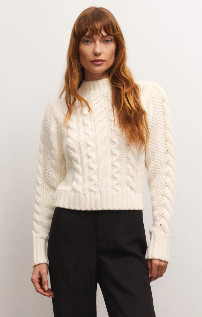 Catya Mock Neck Cable Knit Sweater | Z Supply