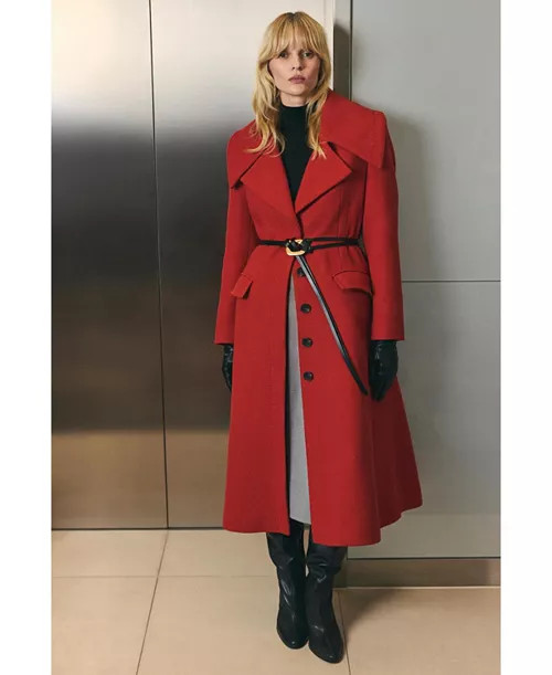 Women's Wool Shawl Collar Belted Midi Coat | Macy's