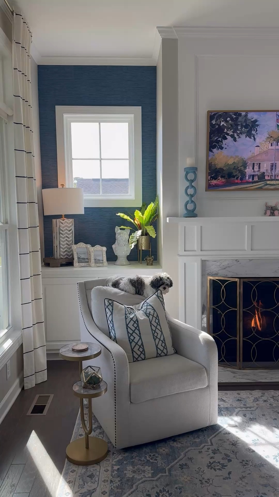 Coastal grand millennial a.k.a. Coastal, grandmother blue and white living room that looks like it’s straight out of Ballard Designs, but we actually got it all from Amazon. Well, most of it. 

#LTKHome