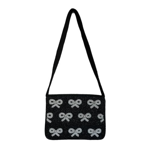 Bow beaded bag - Elegant Black Shoulder Bag with Bow Accents, Chic Formal & Casual Occasions, Lightweight & Durable | Amazon (US)