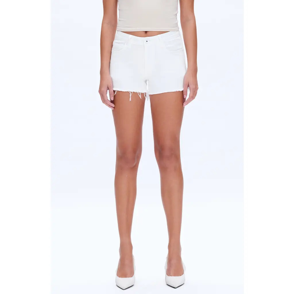 Bayeas Raw Hem Denim Shorts in White at Nordstrom, Size Small | Nordstrom
