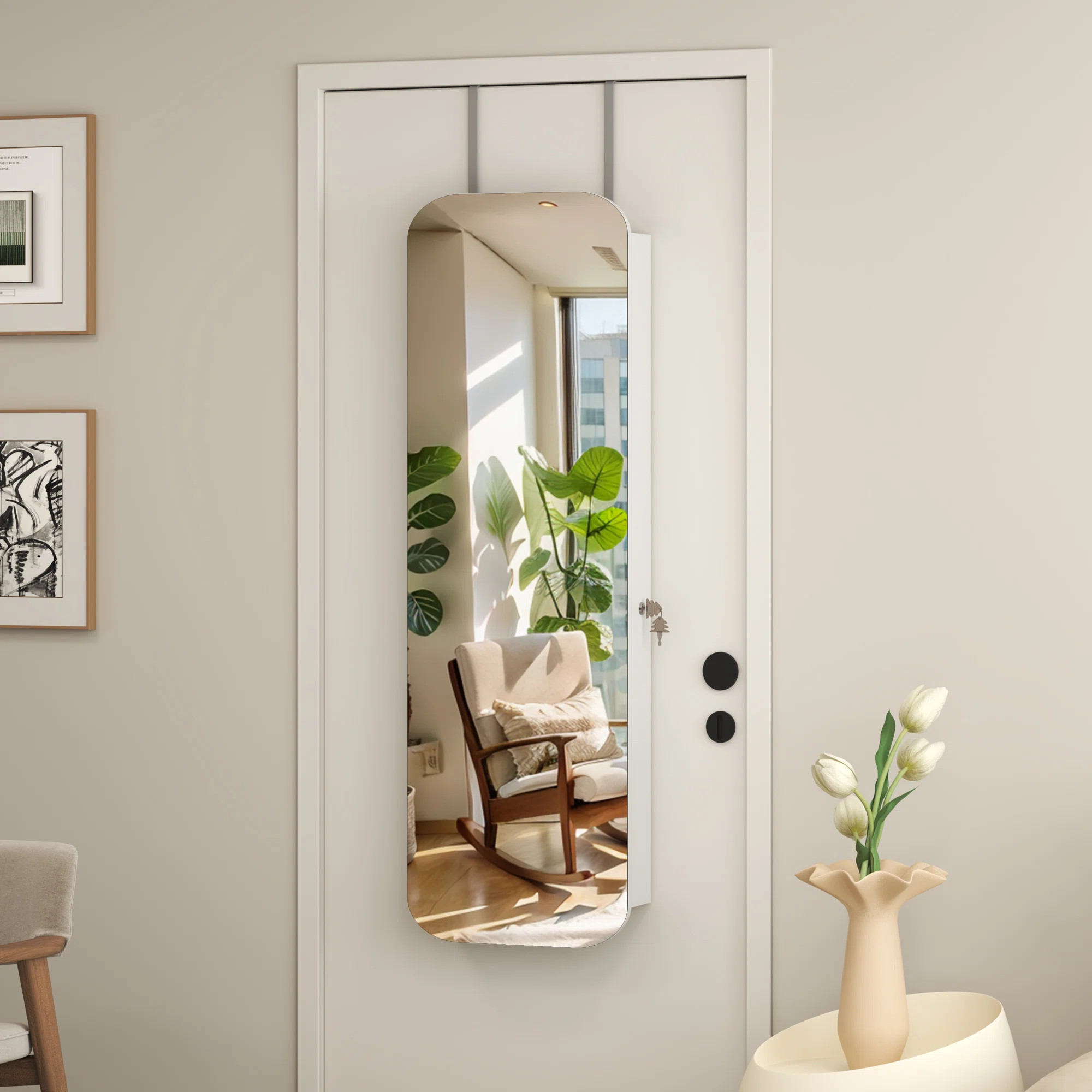 14.5'' Wide Over the Door Jewelry Armoire with Mirror | Wayfair North America