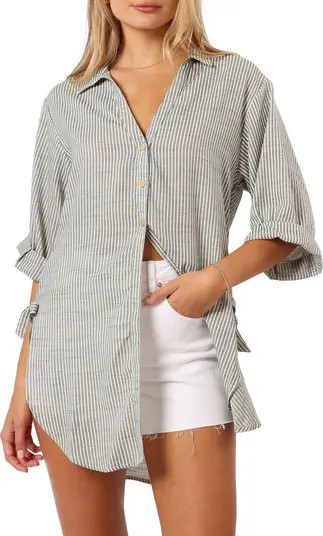 Wren Oversize Stripe Button-Up Shirt | Nordstrom