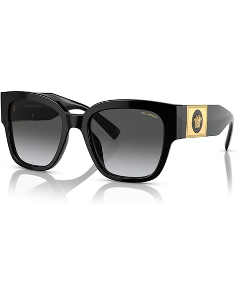 Versace VE 4437U GB1/T3 Black Plastic Square Sunglasses Grey Gradient Lens | Amazon (US)