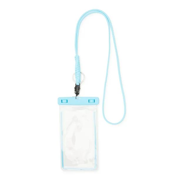 Time and Tru Women's Water Resistant Lanyard Beach Phone Pouch, Blue | Walmart (US)