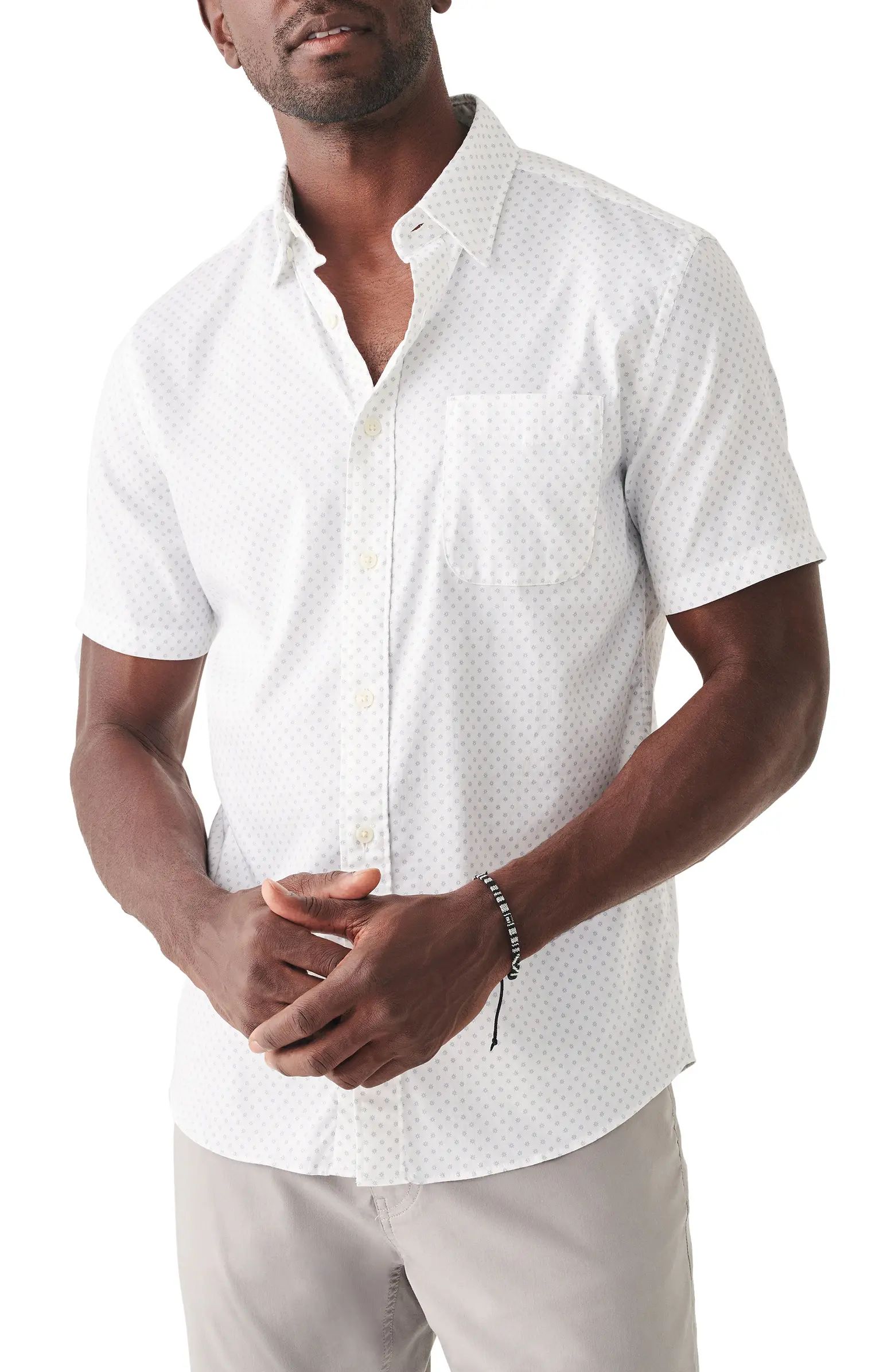 The Movement Geometric Print Short Sleeve Button-Up Shirt | Nordstrom