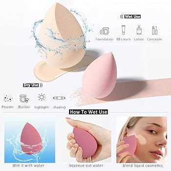 Amazon.com : 5 Pcs Makeup Sponges Set - 4 Beauty sponges Blending Blenders with 1 Holder and Egg ... | Amazon (US)