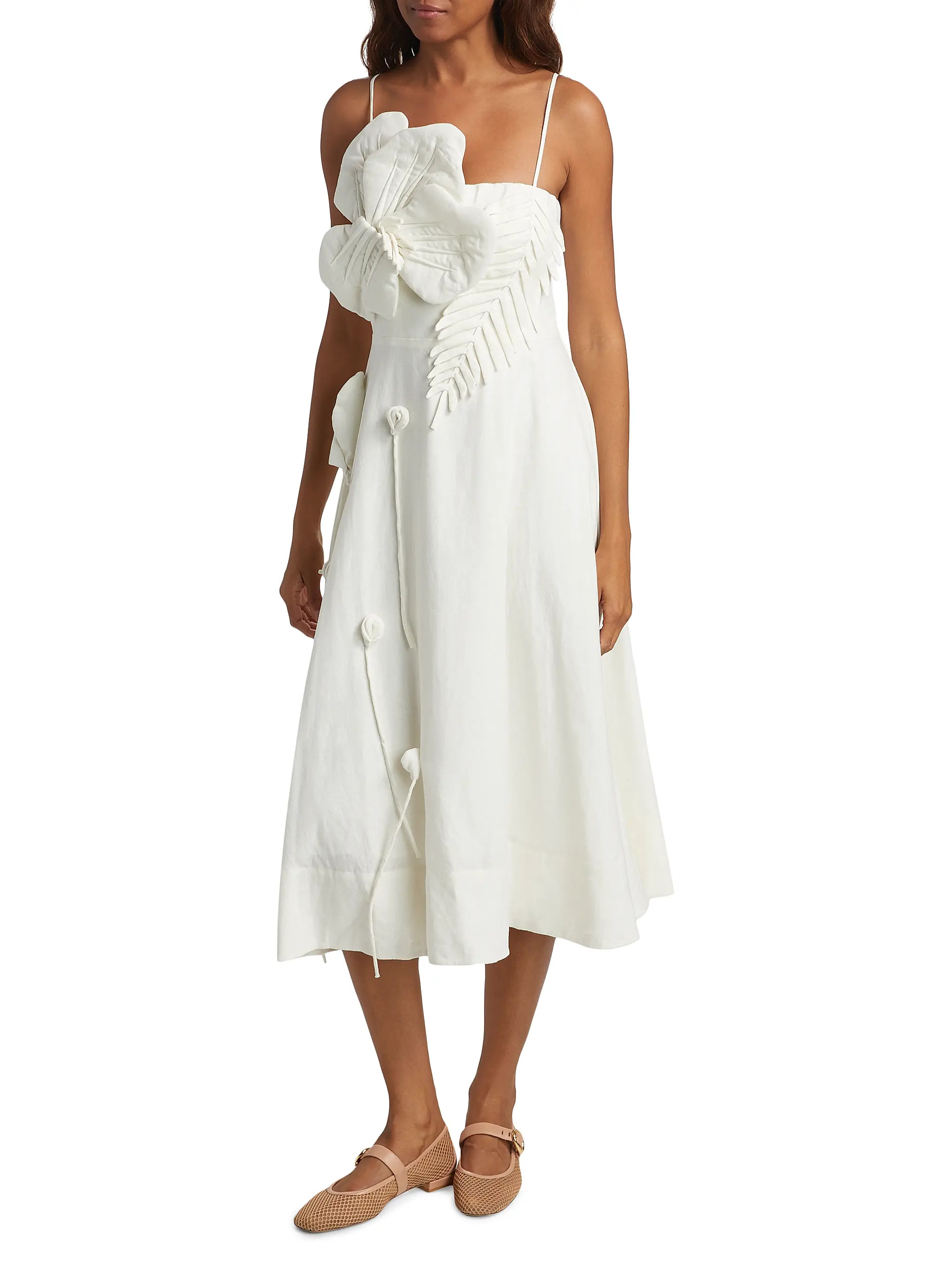 Garden Appliqué Sleeveless Midi-Dress | Saks Fifth Avenue