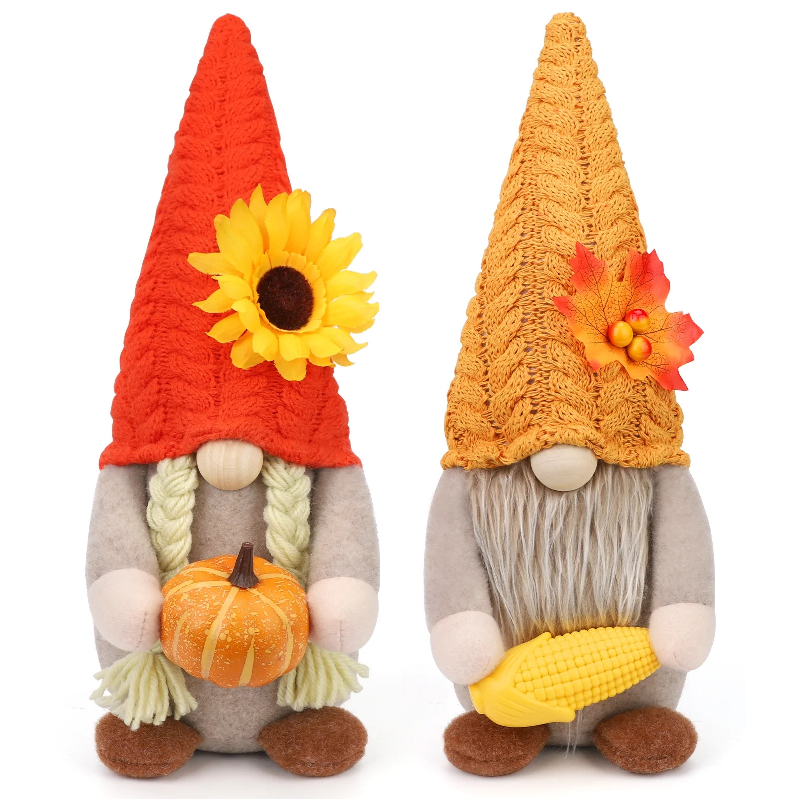 Ayieyill 2Pack Thanksgiving Gnomes Fall Decorations Gnomes Hold Pumpkin Corn, Mr and Mrs Swedish ... | Walmart (US)