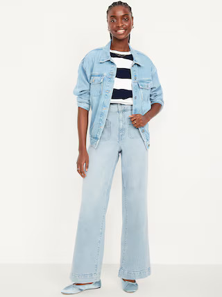 Extra High-Waisted Mariner Wide-Leg Jeans | Old Navy (US)