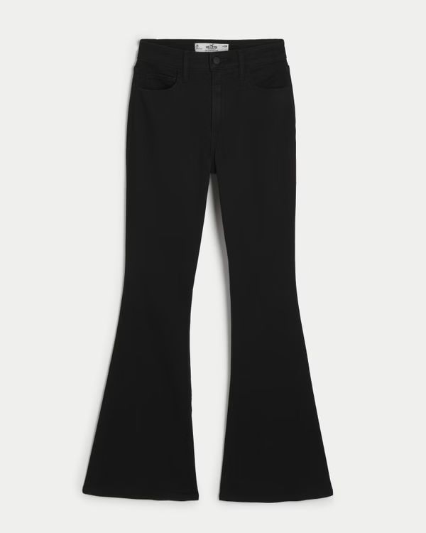 Women's Curvy High-Rise Black Flare Jeans | Women's Bottoms | HollisterCo.com | Hollister (US)