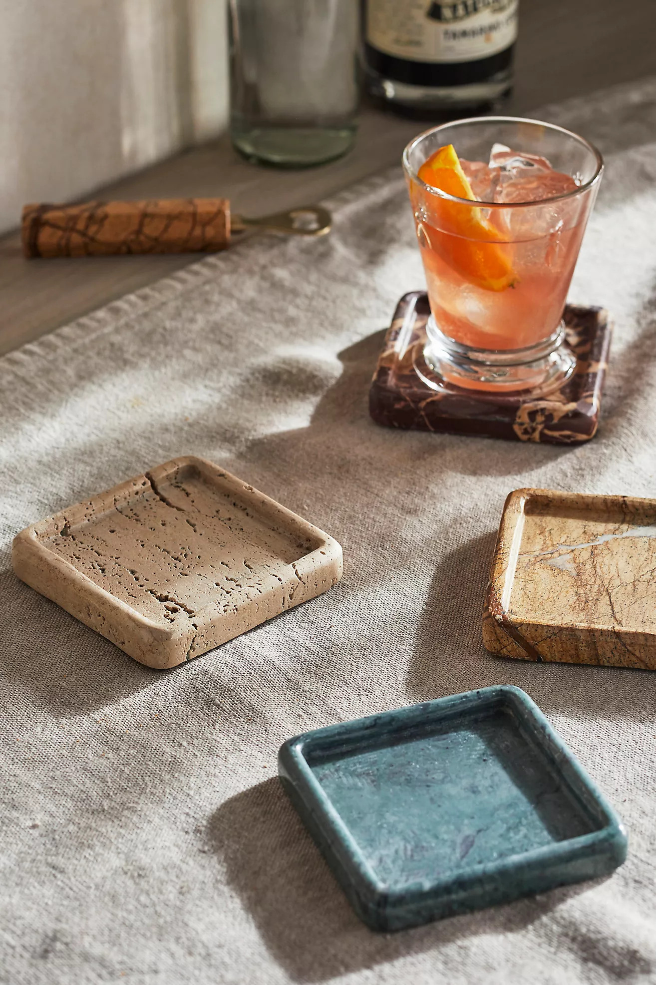 Square Marble Coasters, Set of 4 | Anthropologie (US)