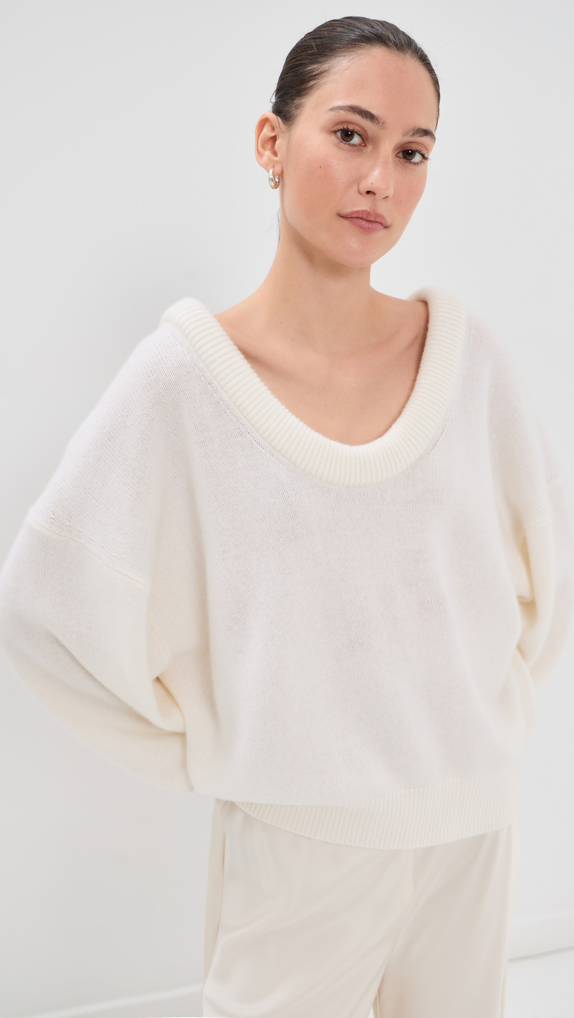 LISA YANG Doria Cashmere Sweater Cream 2 | Shopbop