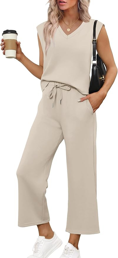 SAMPEEL Two Piece Sets for Women Summer Vacation Travel Outfits Business Casual Outfits Matching ... | Amazon (US)