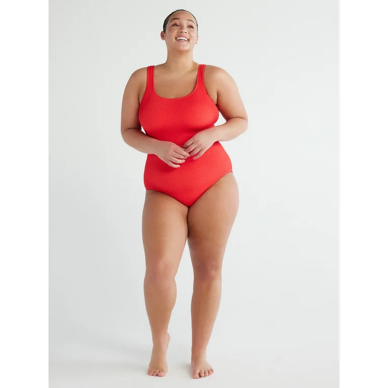 Time and Tru Women's and Women's Plus Crinkle One Piece Swimsuit, Sizes XS-3X | Walmart (US)