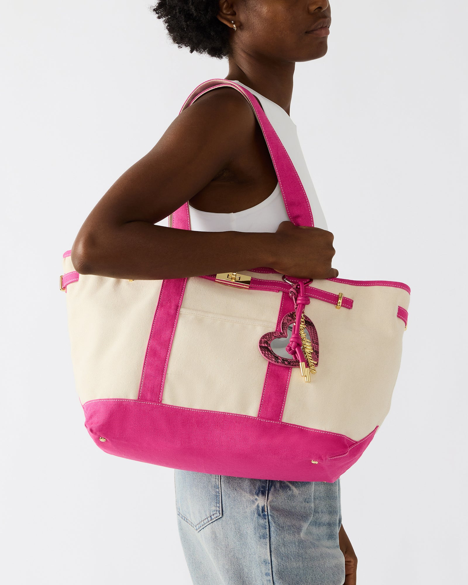 BOAT Bag Hot Pink Shoulder Strap Canvas Tote Handbag | Steve Madden (US)
