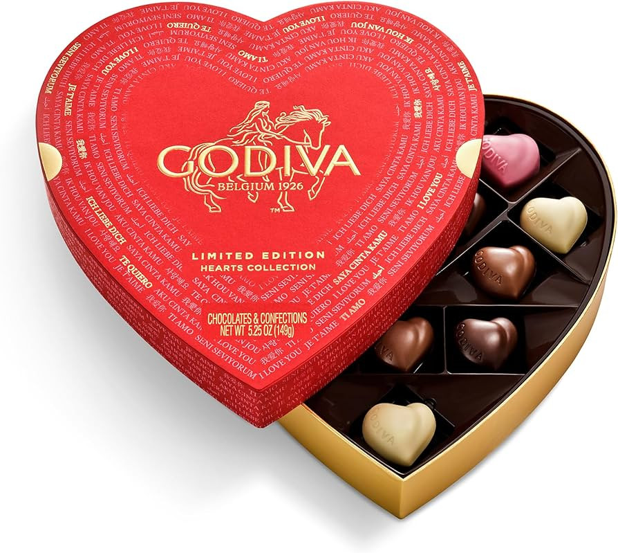 Godiva Gold Heart Belgian Chocolate Box, Assorted Chocolates with Ganache and Pralinés, Elegant ... | Amazon (US)