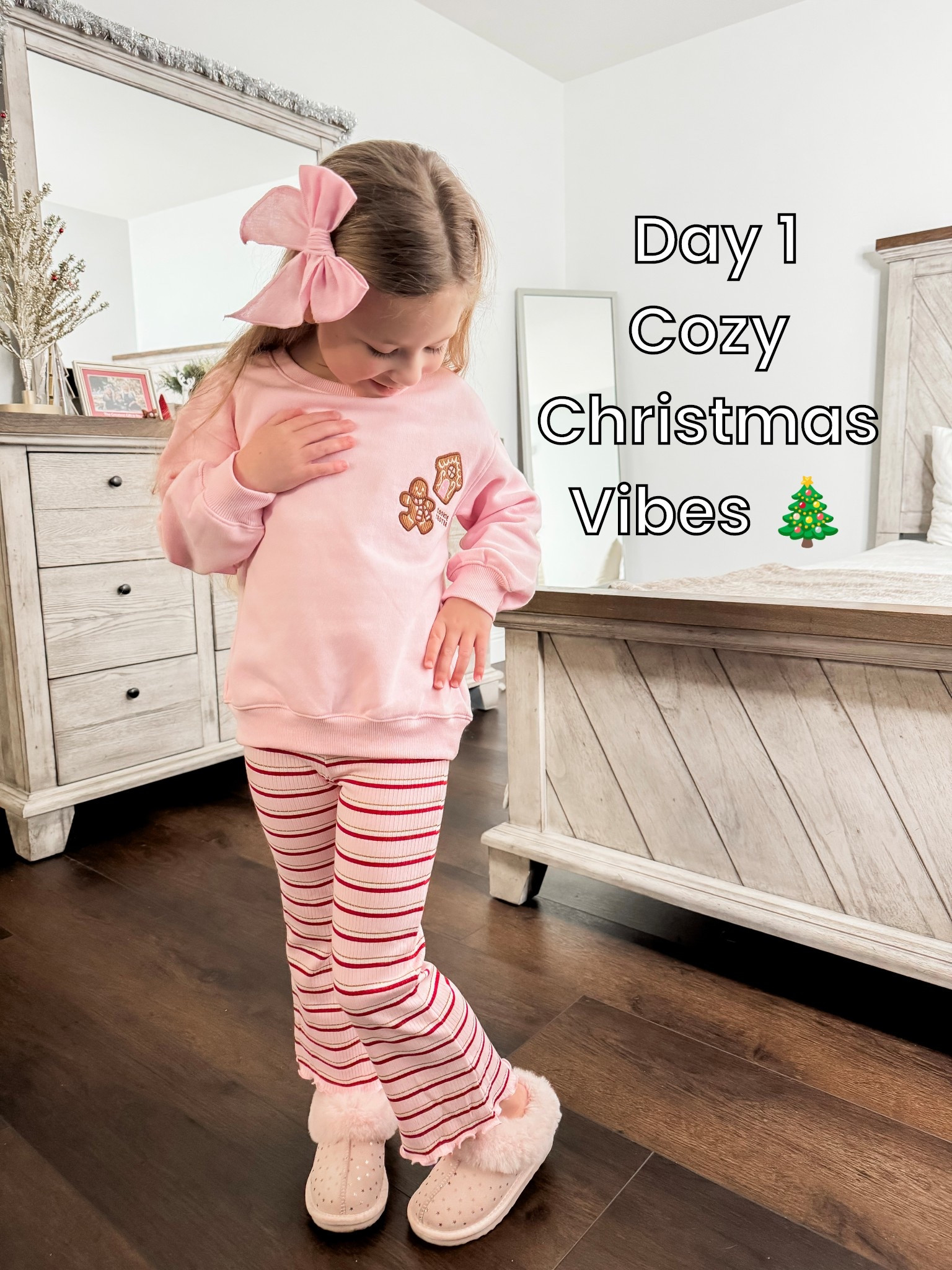Day 1 of 12 Days of Christmas outfits 🎄
Starting our holiday outfit series with cozy Christmas vibes—soft pinks, festive stripes, and the cutest comfy look for the season. Perfect Christmas outfit inspiration for little girls 🤍✨

#LTKSeasonal #LTKHoliday #LTKKids