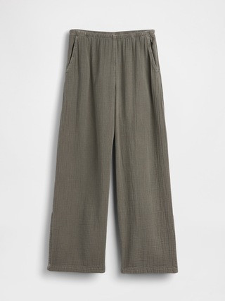 Cotton Gauze Easy Split-Hem Pants | Gap (US)