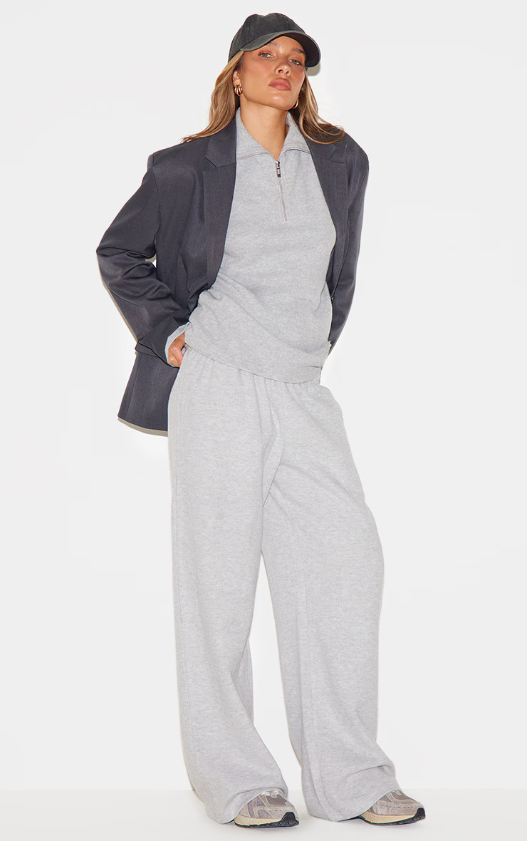 Grey Soft Touch Wide Leg Joggers | PrettyLittleThing UK