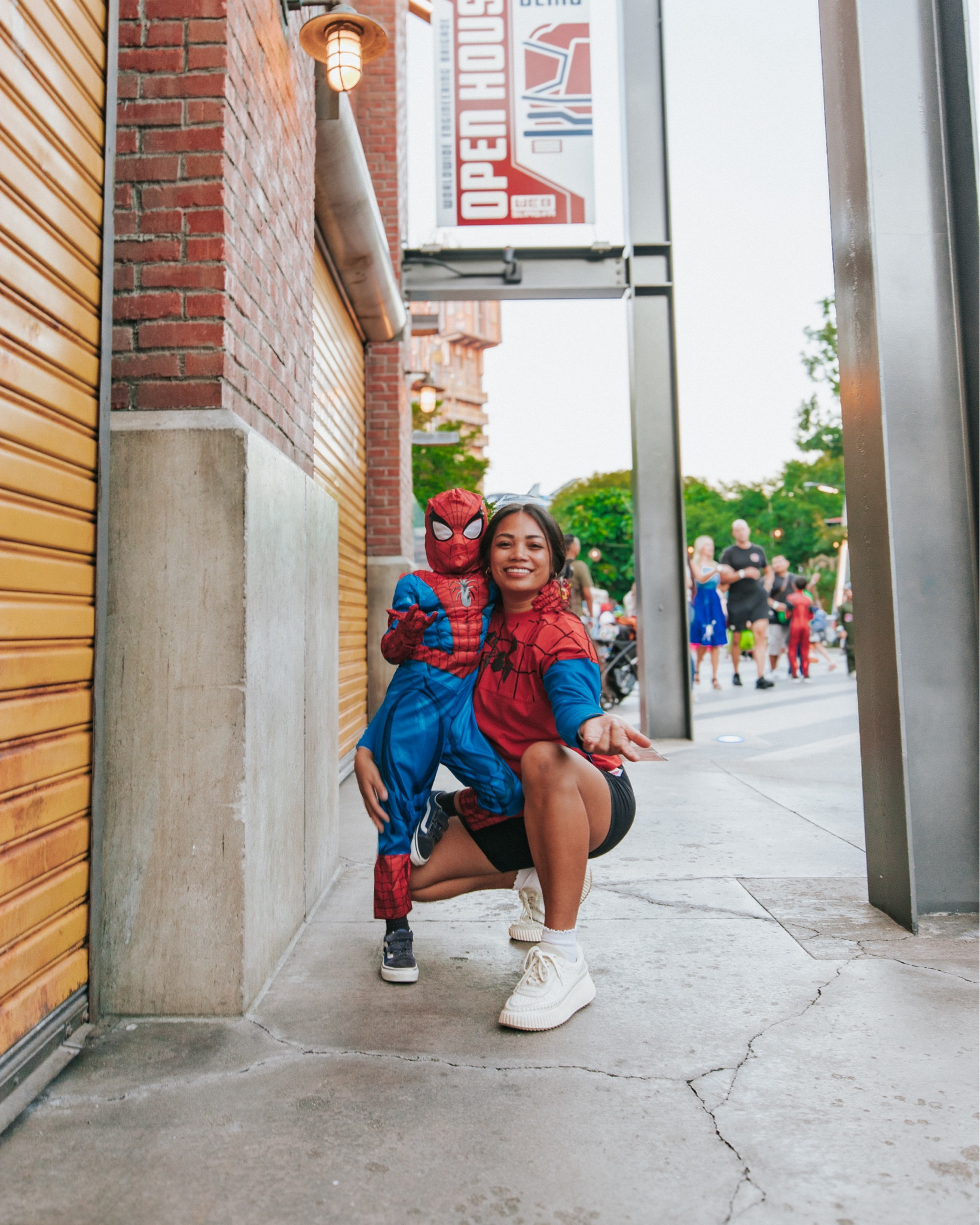 Matching Spiderman outfits for Disneyland Oogie Boogie Bash! Auggie is wearing a size XS (5/6) Spiderman costume and I'm wearing a kids size XL (14) Spiderman Jersey haha and an @aritzia jumpsuit onesie romper (M), and @dolcevita white sneakers (7) 👟 

Mom and son matching costume, mom and son Halloween costume ideas, Spiderman toddler costume, 6 year old boy costume ideas, Disney costume for kids

#LTKFamily #LTKKids #LTKTravel
