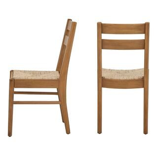 Home Decorators Collection Hamlin Natural Woven Dining Chairs in Patina (Set of 2) 004-THD-DCNAT-... | The Home Depot