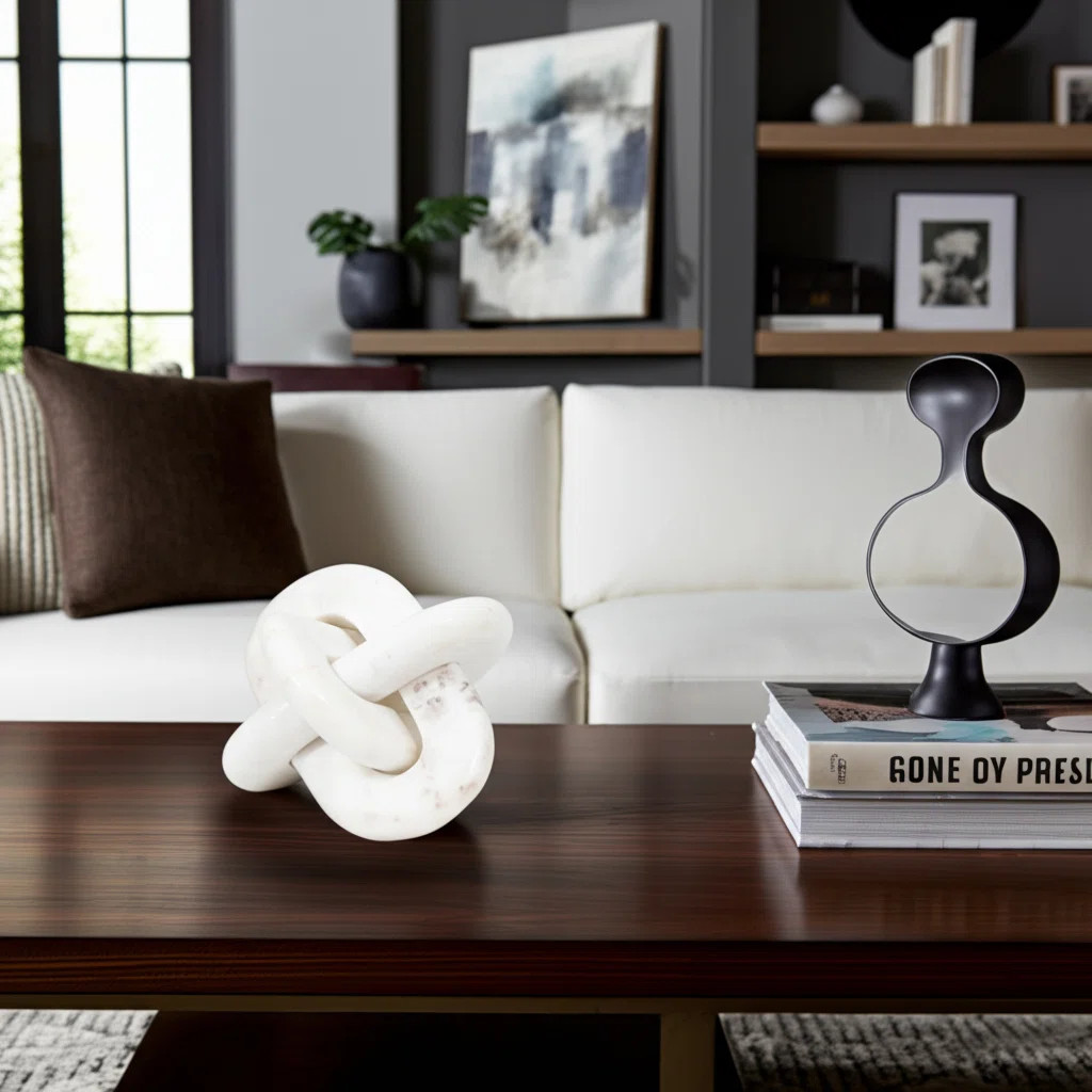 Emilien 6" W Modern Marble Knot Sculpture | Wayfair North America