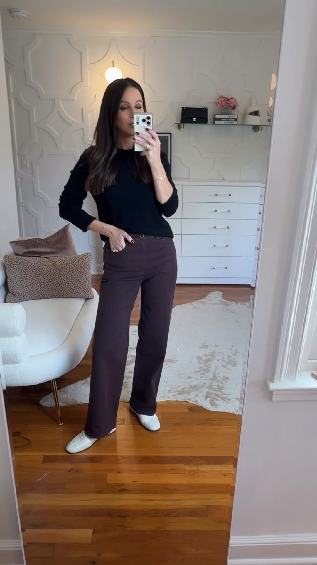 The perfect staples!
Sweater: true to size 
Pants: true to size
Flats: true to size

@jcrew #injcrew #ad