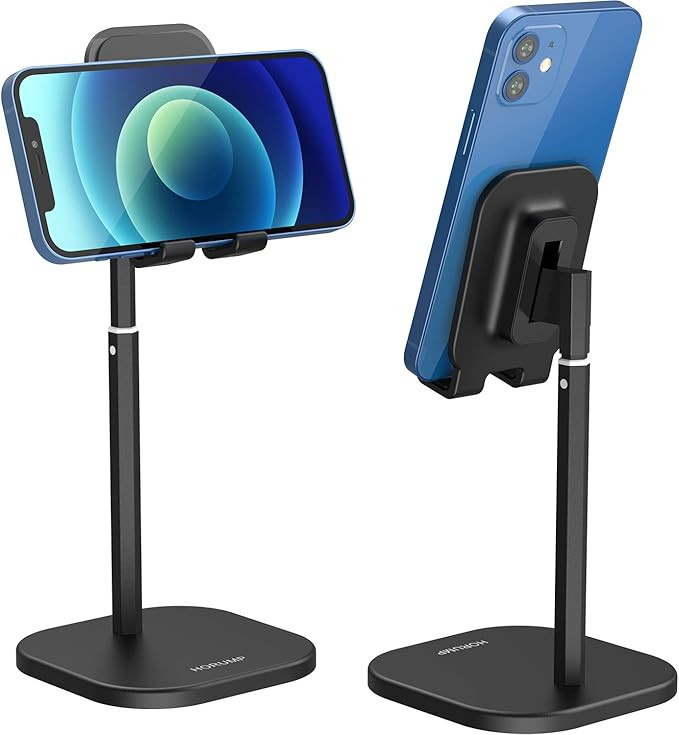 Cell Phone Stand for Desk, HORUMP Angle Height Adjustable Phone Holder Stand for Desk, Compatible... | Amazon (US)