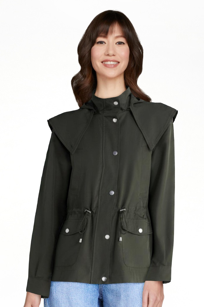 Free Assembly Women's and Women's Plus Cinched Utility Jacket with Hood, Sizes XS-4X | Walmart (US)
