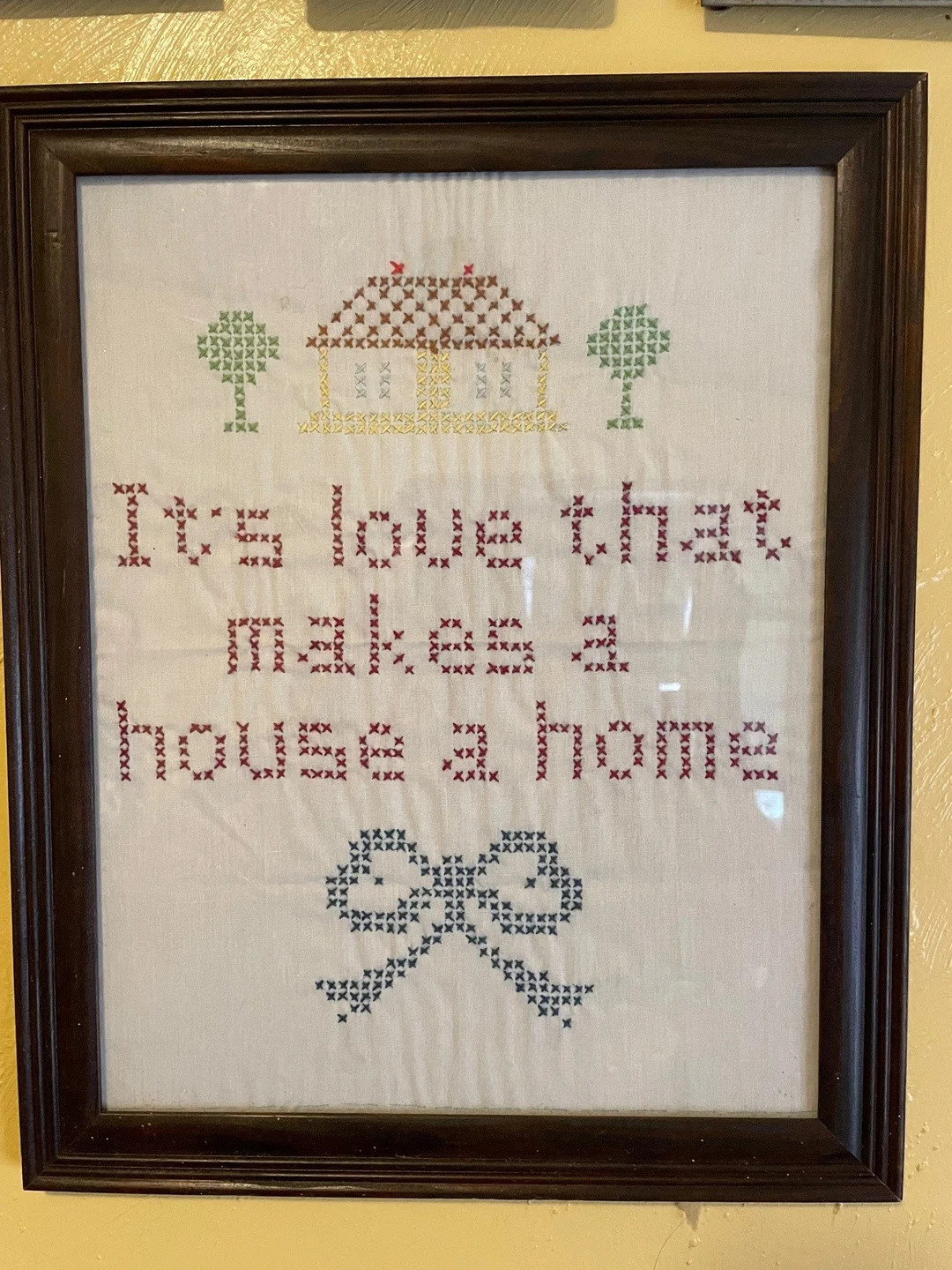 Vintage Framed Cross Stitch 16”x13” It’s Love That Makes a House a Home | Etsy (US)