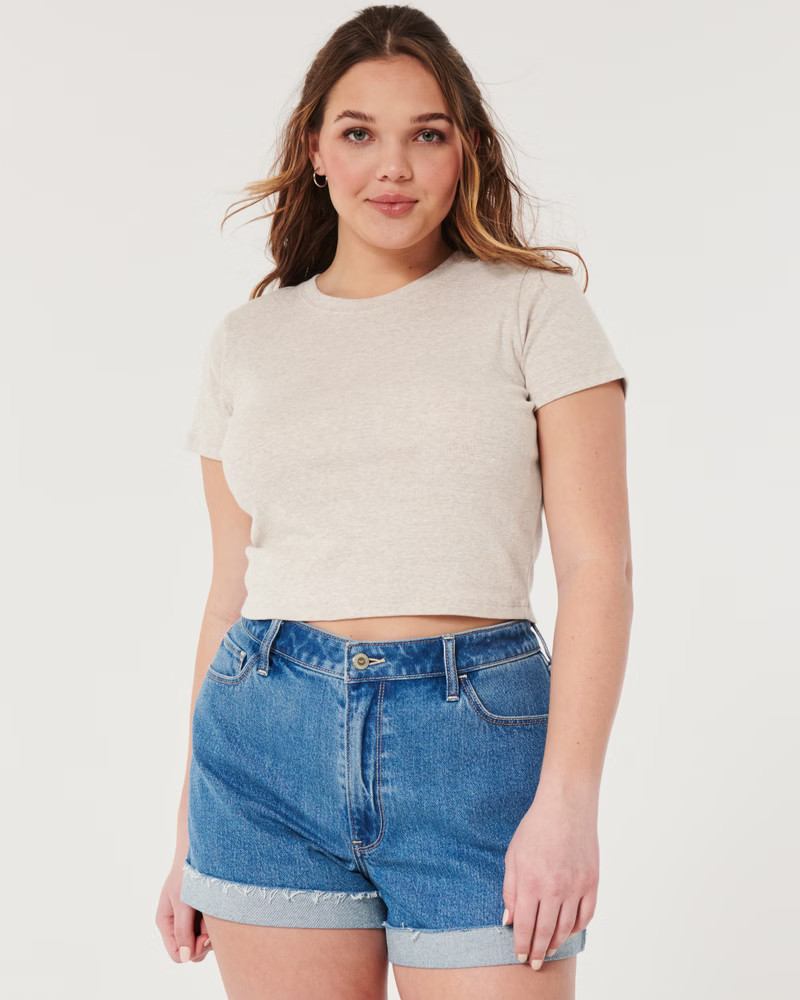 Women's Short-Sleeve Crew Baby Tee | Women's Tops | HollisterCo.com | Hollister (US)
