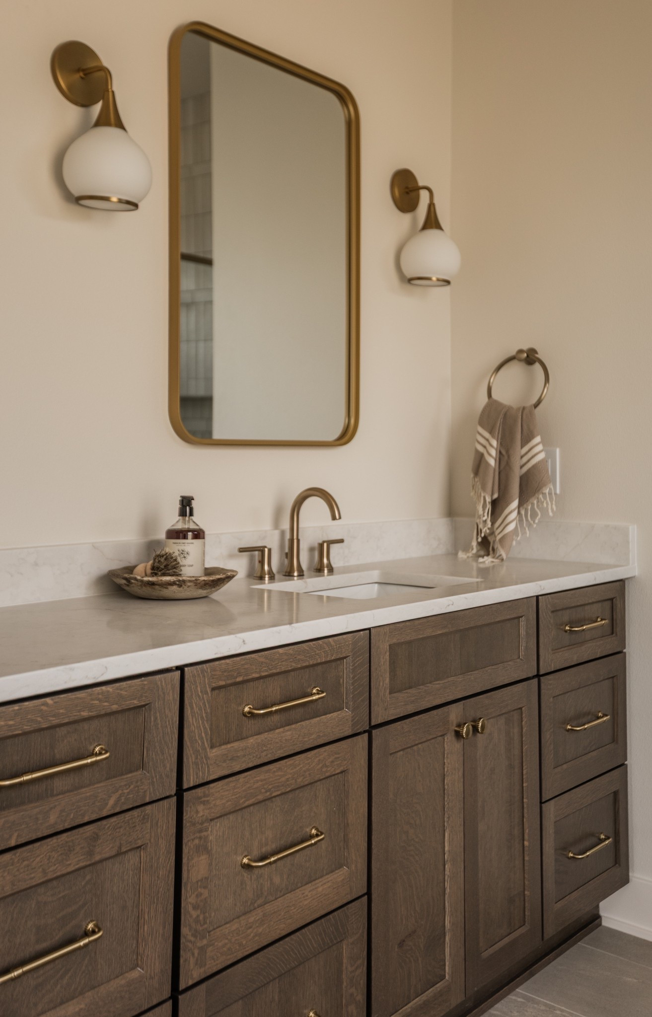 Shop this beautiful bathroom! Love the way all the gold finishes came together! 

#LTKFindsUnder100 #LTKSaleAlert #LTKHome