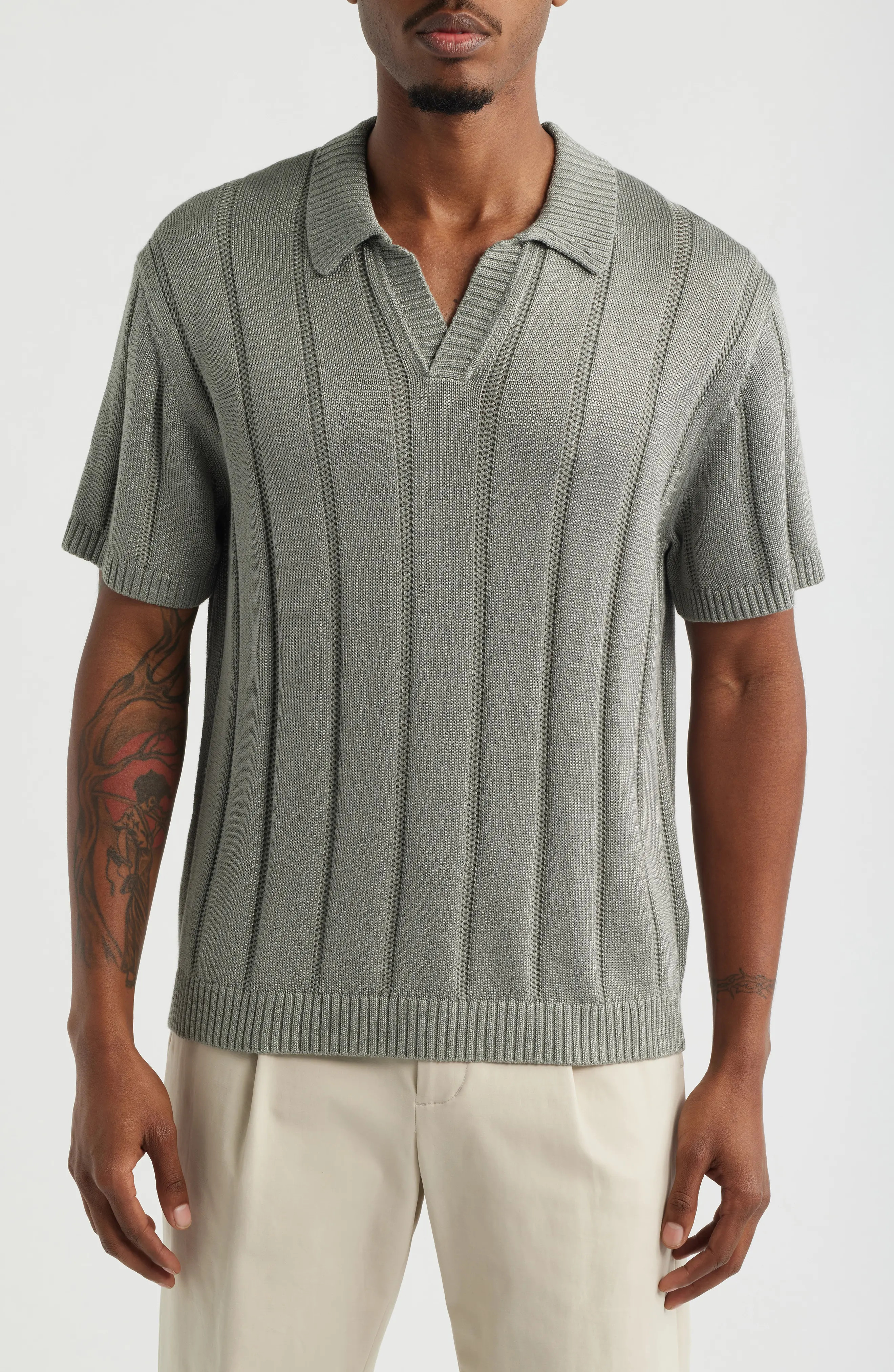 Open Edit Boxy Short Sleeve Polo Sweater (Men) | Nordstrom | Nordstrom
