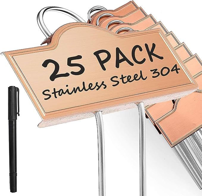 Metal Plant Labels Weatherproof 25 Pack, Outdoor Stainless Steel SS304 Garden Label Markers for P... | Amazon (US)