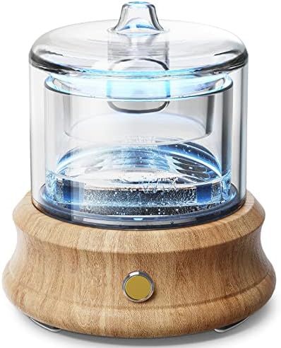 Glass Essential Oil Diffuser Humidifier, [Plastic Free] Glass Reservoir Natural Wood Base, Waterl... | Amazon (US)