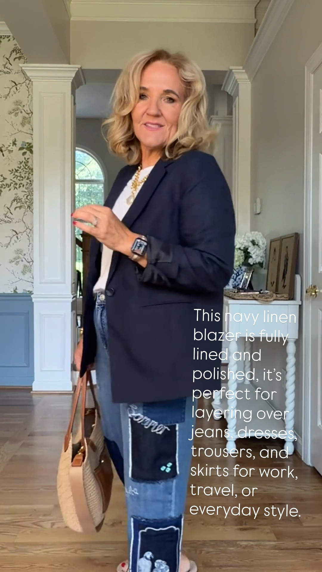 A great navy blazer is one of the hardest-working pieces in any wardrobe, and this one checks every box. It’s lightweight, fully lined, and polished without feeling too structured. I’m wearing my usual size 10 petite, and it layers beautifully over everything from jeans to dresses.

💡 LTK MADE EASY
❤️ Heart = Support my posts!
🔖 Save = Get sale & restock alerts
📋 Lists = Keep favorites organized
📲 Share = Send lists and products to a friend. Hello, Christmas List!
💬 Comment = Ask me anything about what I’m wearing. :-)

#LTKootd #LTKOver40 #LTKSaleAlert