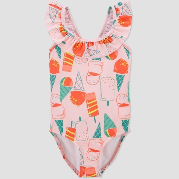 Toddler Girls' Popsicle Ruffle Sleeve One Piece Swimsuit - Just One You® made by carter's Pink | Target