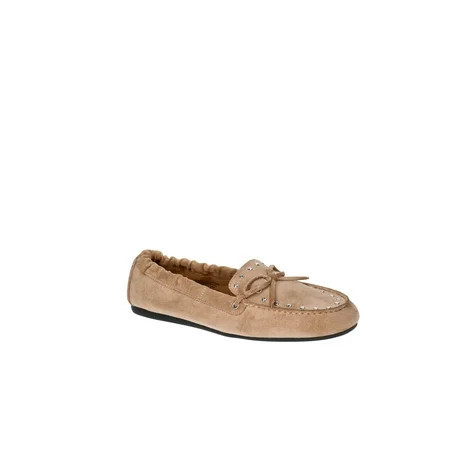 Time and Tru Women s Studded Faux Suede Moccasin Loafers | Walmart (US)