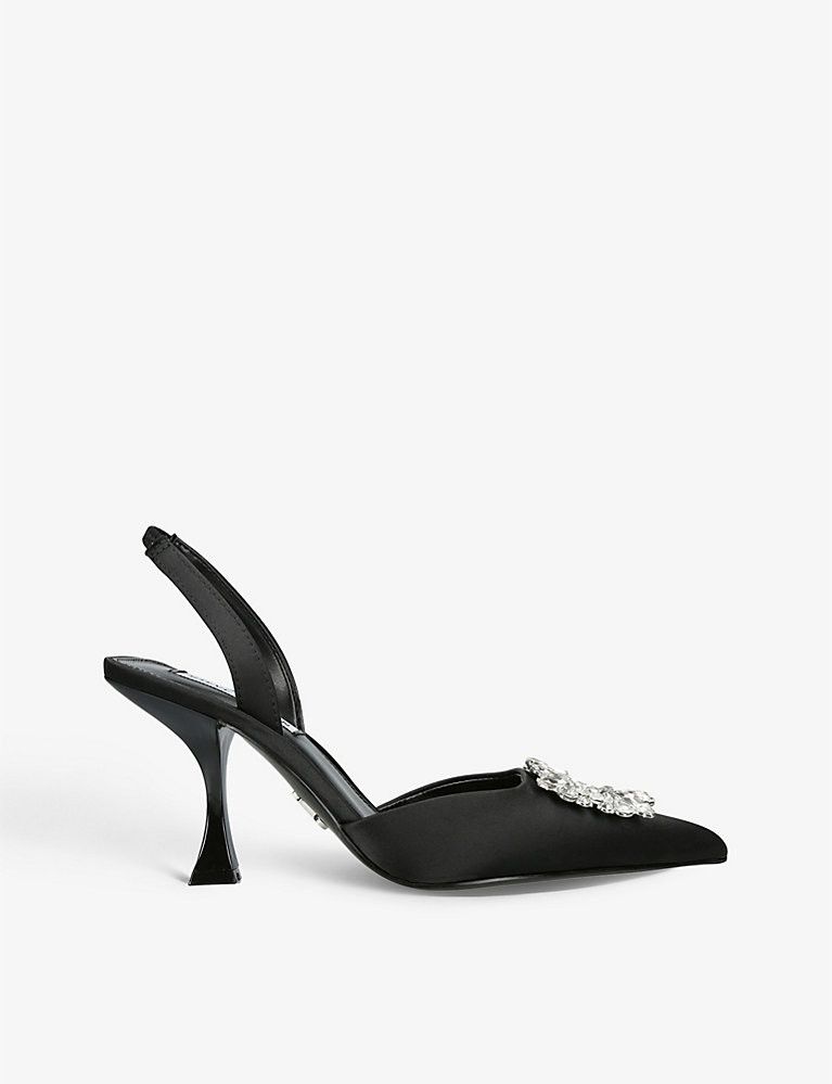 Neala crystal-embellished satin sandals | Selfridges