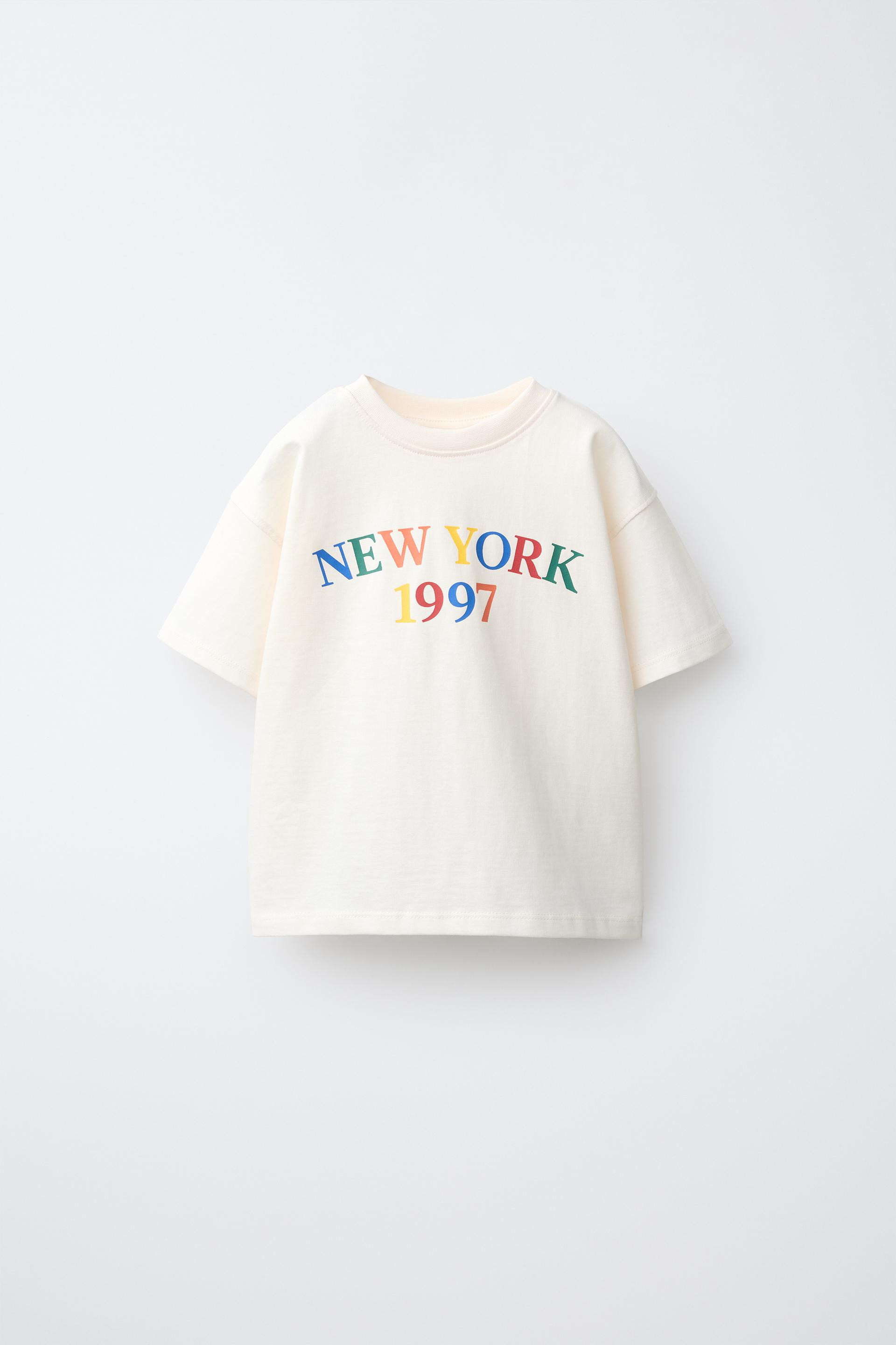 Zara - Text Print T-Shirt - Chocolate - 3 Years (38,6 Inches) - Kids | Zara US