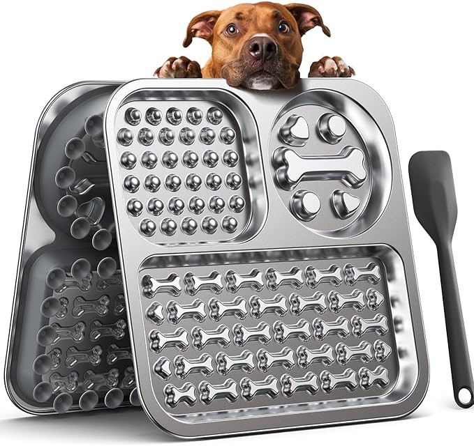 Stainless Steel Lick Mat for Dogs and Cats - FEELNEEDY Large Licking Pad with Suction Cups, Chew-... | Amazon (US)