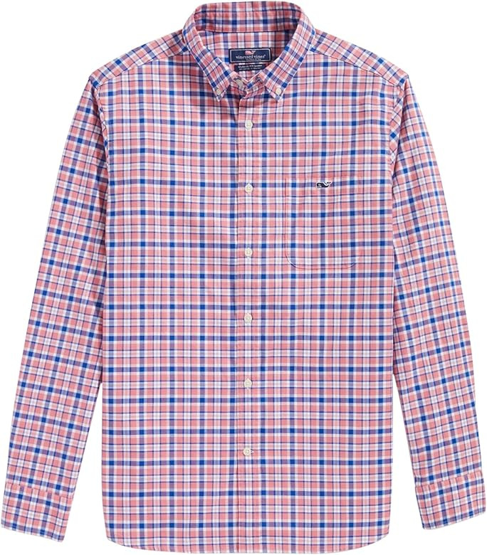 vineyard vines Men's Classic Fit Plaid Twill Shirt | Amazon (US)