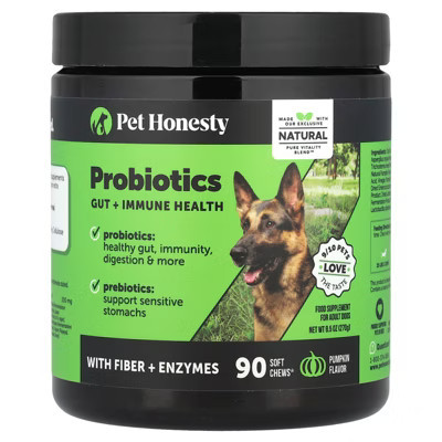 Pet Honesty Probiotics, For Adult Dogs, Pumpkin, 90 Soft Chews, 9.5 oz (270 g) | Target