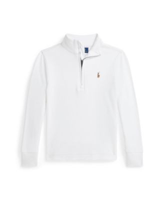 Polo Ralph Lauren Toddler and Little Boys Cotton Interlock Quarter-Zip Pullover Sweatshirt - Macy... | Macy's