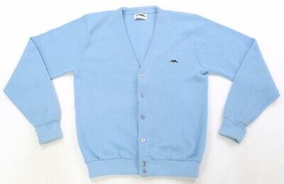 Rare Vintage SEARS Dragon Dinosaur Button Front Cardigan Sweater 70s Blue SZ XL  | eBay | eBay US